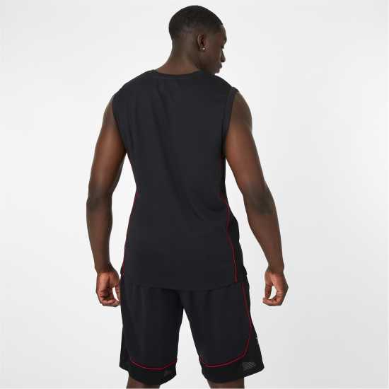 Everlast Basketball Jersey Mens Black & Red Мъжко облекло за едри хора
