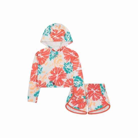 Детски спортни екипи Reebok Floral Tie Dye Set Juniors Горещ Корал Reebok Floral Tie Dye Set Juniors Горещ Корал Детски спортни екипи
