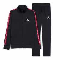 Air Jordan Tape Tracksuit Juniors Черно/Червено Детски спортни екипи