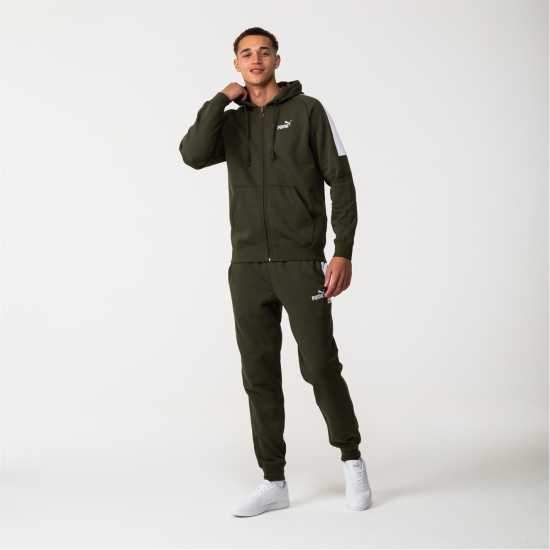 Puma Fleece Tracksuit Хаки зелено Puma Fleece Tracksuit Хаки зелено