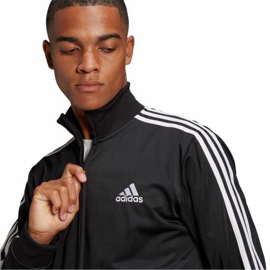 Adidas Мъжки Спортен Екип 3 Stripe Tracksuit Mens Black/White Мъжки спортни екипи в две части