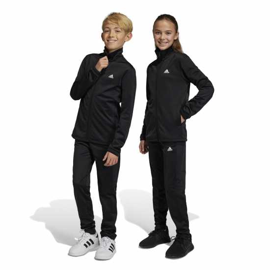 Adidas Детски Спортен Екип Linea Poly Tracksuit Juniors Черно/Бяло Детски спортни екипи