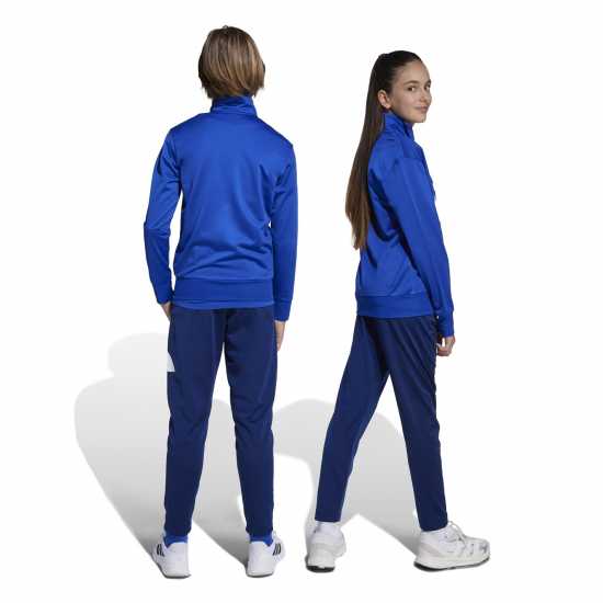 Adidas Детски Спортен Екип Linea Poly Tracksuit Juniors Blue/White Детски спортни екипи
