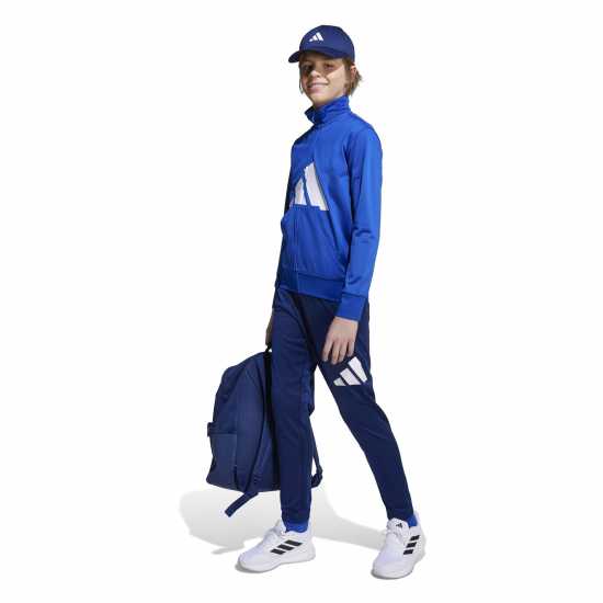 Adidas Детски Спортен Екип Linea Poly Tracksuit Juniors Blue/White Детски спортни екипи