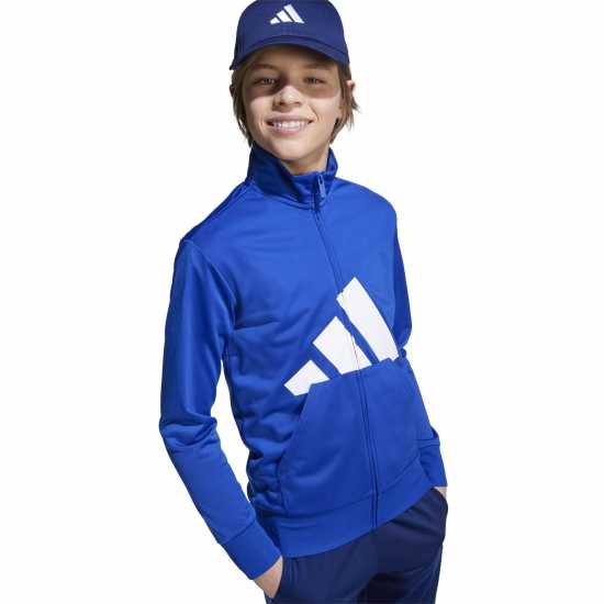 Adidas Детски Спортен Екип Linea Poly Tracksuit Juniors Blue/White Детски спортни екипи