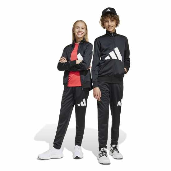 Adidas Детски Спортен Екип Linea Poly Tracksuit Juniors Черно/Бяло Детски спортни екипи