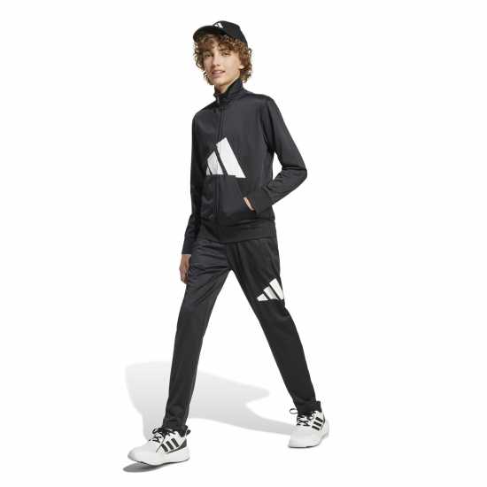 Adidas Детски Спортен Екип Linea Poly Tracksuit Juniors Черно/Бяло Детски спортни екипи