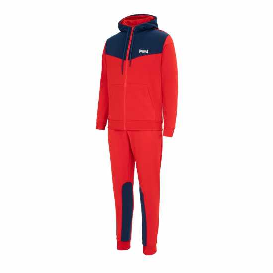 Lonsdale Mens Tracksuit Червено/Морско синьо Мъжки спортни екипи в две части