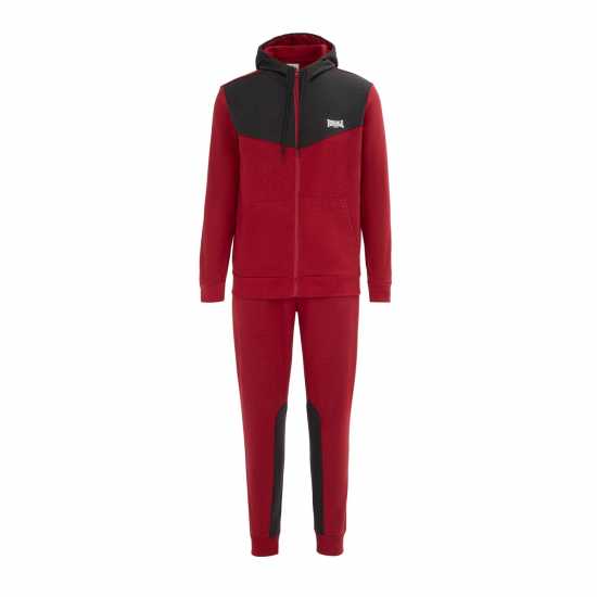 Lonsdale Mens Tracksuit Тъмно червено/Сиво Мъжки спортни екипи в две части