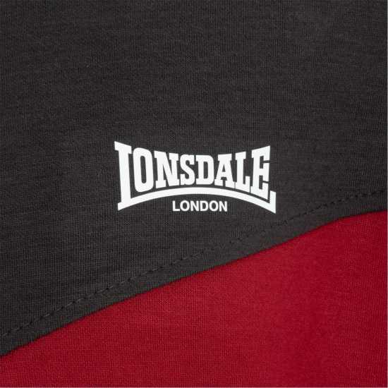 Lonsdale Mens Tracksuit Тъмно червено/Сиво Мъжки спортни екипи в две части