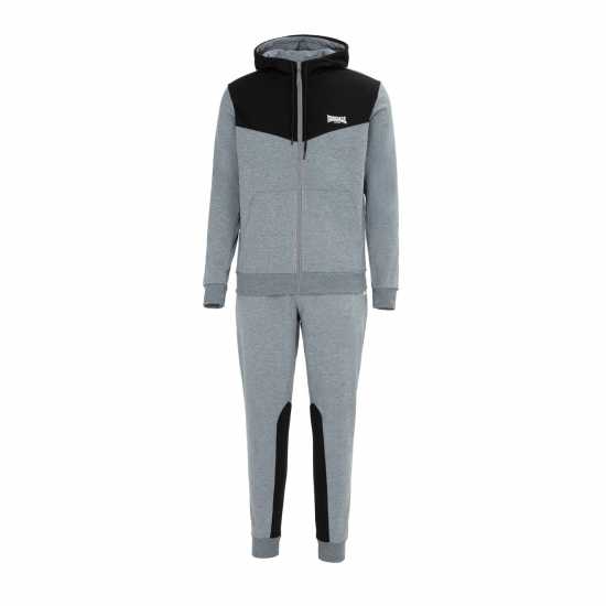 Lonsdale Mens Tracksuit Тъмно сиво/черно Мъжки спортни екипи в две части