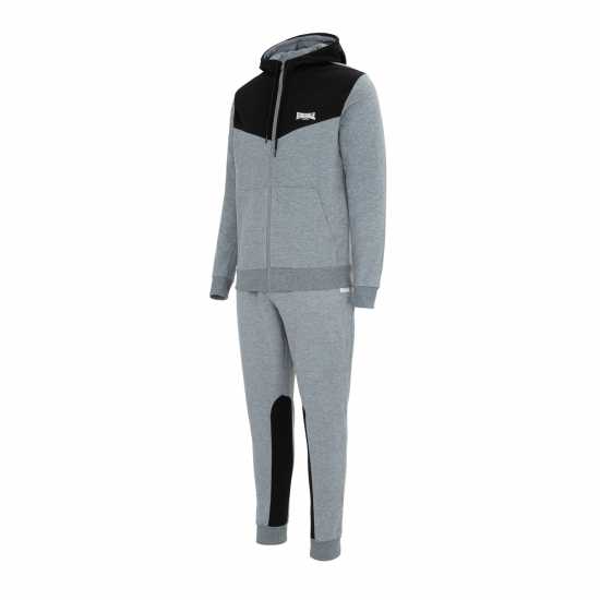 Lonsdale Mens Tracksuit Тъмно сиво/черно Мъжки спортни екипи в две части