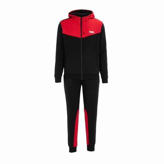 Lonsdale Mens Tracksuit Черно/Червено Мъжки спортни екипи в две части