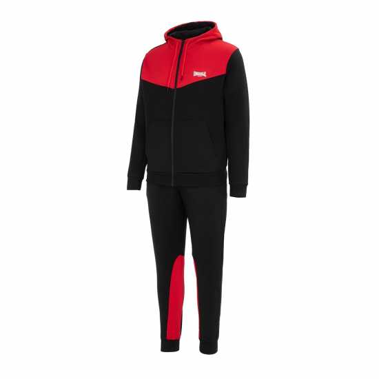Lonsdale Mens Tracksuit Черно/Червено Мъжки спортни екипи в две части