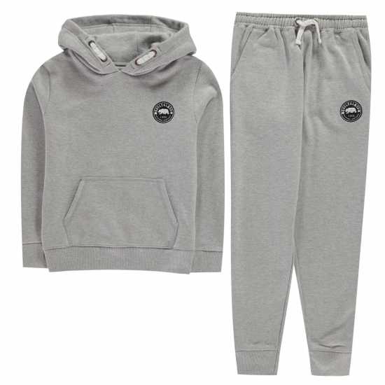 Soulcal Signature Oth And Jogger Set Juniors 7-13 Yrs Grey Marl - Детски полар