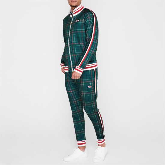 Lonsdale Мъжки Спортен Екип Gentlemen Tracksuit Mens Green Check Мъжки спортни екипи в две части