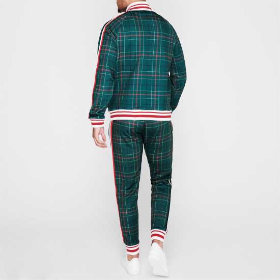 Lonsdale Мъжки Спортен Екип Gentlemen Tracksuit Mens Green Check Мъжки спортни екипи в две части