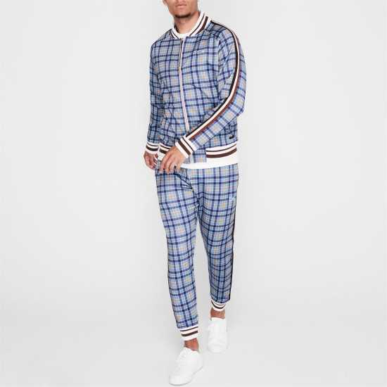 Lonsdale Мъжки Спортен Екип Gent Tracksuit Mens Нави проверка Lonsdale Мъжки Спортен Екип Gent Tracksuit Mens Нави проверка