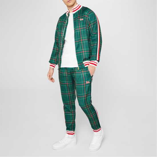 Lonsdale Мъжки Спортен Екип Tracksuit Mens Green Check 2 Мъжки спортни екипи в две части