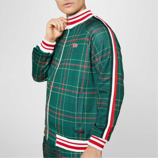 Lonsdale Мъжки Спортен Екип Tracksuit Mens Green Check 2 Мъжки спортни екипи в две части