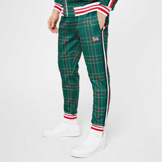 Lonsdale Мъжки Спортен Екип Tracksuit Mens Green Check 2 Мъжки спортни екипи в две части