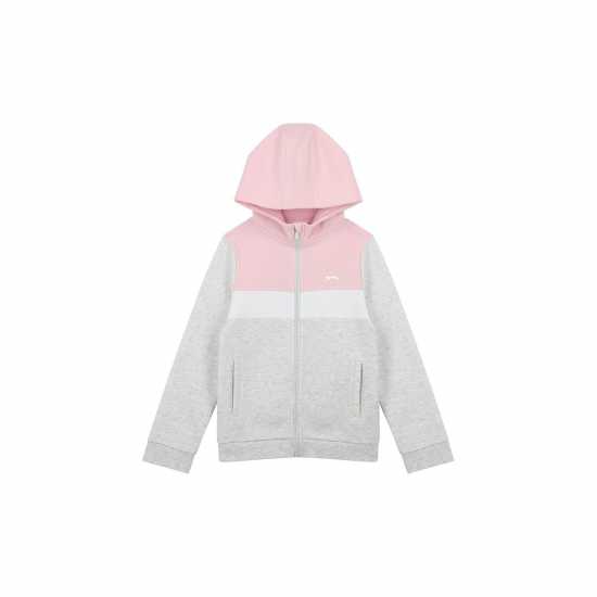 Slazenger Детски Спортен Екип Fleece Full Zip Track Suit Junior Ледено марле/Розово Детски спортни екипи