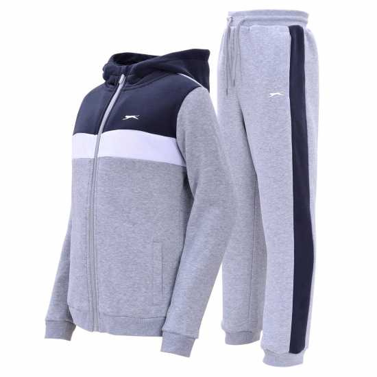 Детски спортни екипи Slazenger Детски Спортен Екип Fleece Full Zip Track Suit Junior Морска синьо Slazenger Детски Спортен Екип Fleece Full Zip Track Suit Junior Морска синьо Детски спортни екипи