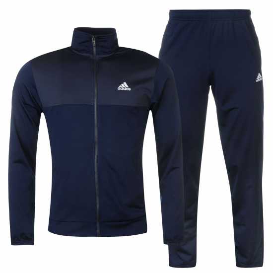 Adidas Мъжки Спортен Екип Basics Poly Tracksuit Mens Navy/TraceBlue Мъжки спортни екипи в две части