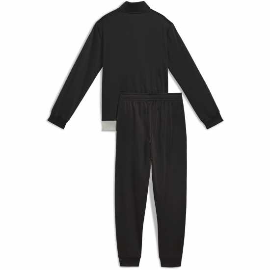 Puma Colour Block Poly Tracksuit Junior Черно/Сиво 