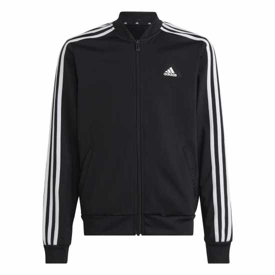 Adidas 3-Stripes Zip Tracksuit Черно/Бяло Детски спортни екипи