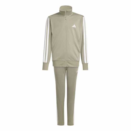 Adidas 3-Stripes Zip Tracksuit Камък/Бял Adidas 3-Stripes Zip Tracksuit Камък/Бял