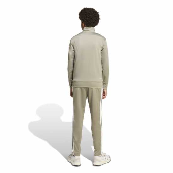 Adidas 3-Stripes Zip Tracksuit Камък/Бял Adidas 3-Stripes Zip Tracksuit Камък/Бял