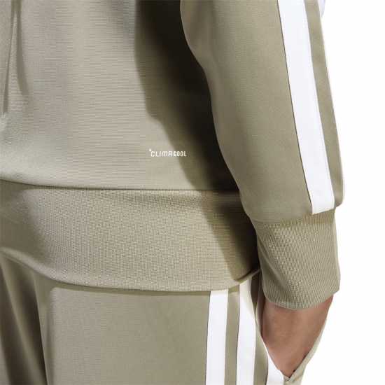 Adidas 3-Stripes Zip Tracksuit Камък/Бял Adidas 3-Stripes Zip Tracksuit Камък/Бял
