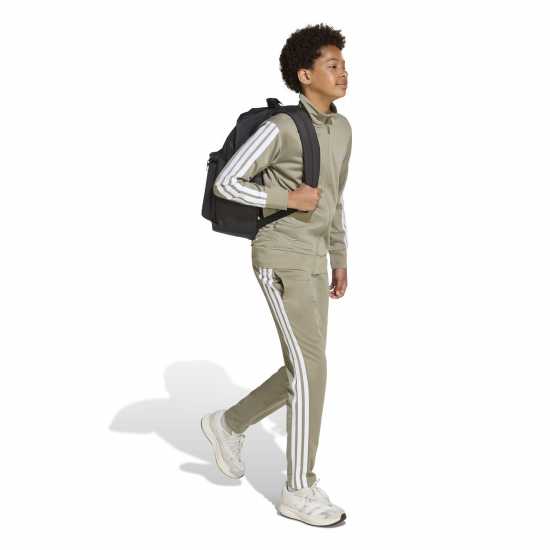 Adidas 3-Stripes Zip Tracksuit Камък/Бял Adidas 3-Stripes Zip Tracksuit Камък/Бял