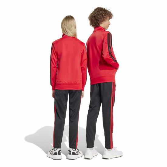 Adidas 3-Stripes Zip Tracksuit Рубинено/Черно Adidas 3-Stripes Zip Tracksuit