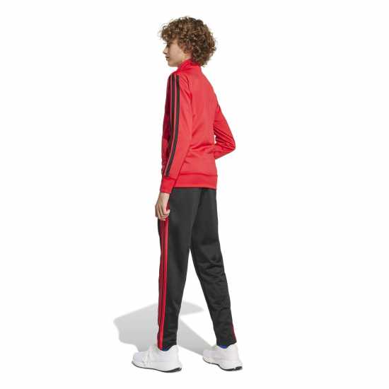 Adidas 3-Stripes Zip Tracksuit Рубинено/Черно Adidas 3-Stripes Zip Tracksuit