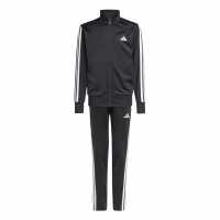 Adidas 3-Stripes Zip Tracksuit Black/White Детски спортни екипи