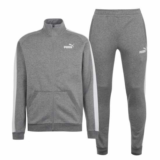 Мъжки спортни екипи в две части Puma Мъжки Спортен Екип Clean Fleece Tracksuit Mens Сиво/Бяло Puma Мъжки Спортен Екип Clean Fleece Tracksuit Mens Сиво/Бяло Мъжки спортни екипи в две части