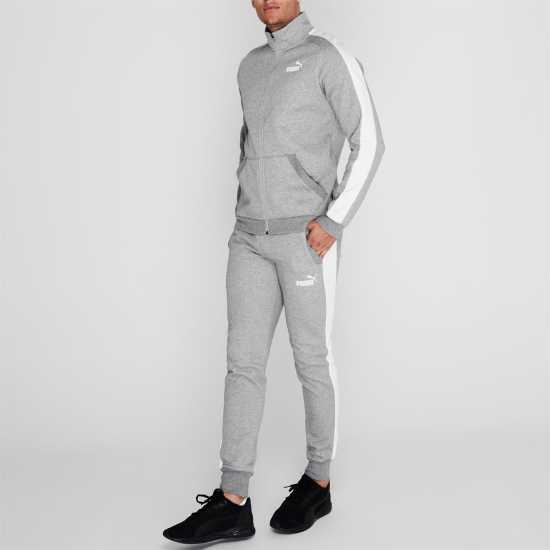 Мъжки спортни екипи в две части Puma Мъжки Спортен Екип Clean Fleece Tracksuit Mens Сиво/Бяло Puma Мъжки Спортен Екип Clean Fleece Tracksuit Mens Сиво/Бяло Мъжки спортни екипи в две части