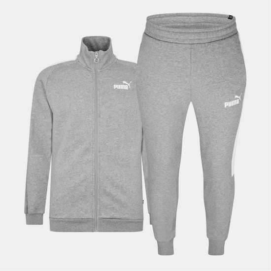 Мъжки спортни екипи в две части Puma Мъжки Спортен Екип Clean Fleece Tracksuit Mens Сиво/Бяло Puma Мъжки Спортен Екип Clean Fleece Tracksuit Mens Сиво/Бяло Мъжки спортни екипи в две части
