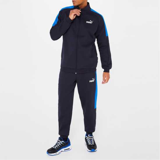 Puma Мъжки Спортен Екип Clean Fleece Tracksuit Mens Морско синьо/синьо Мъжки спортни екипи в две части