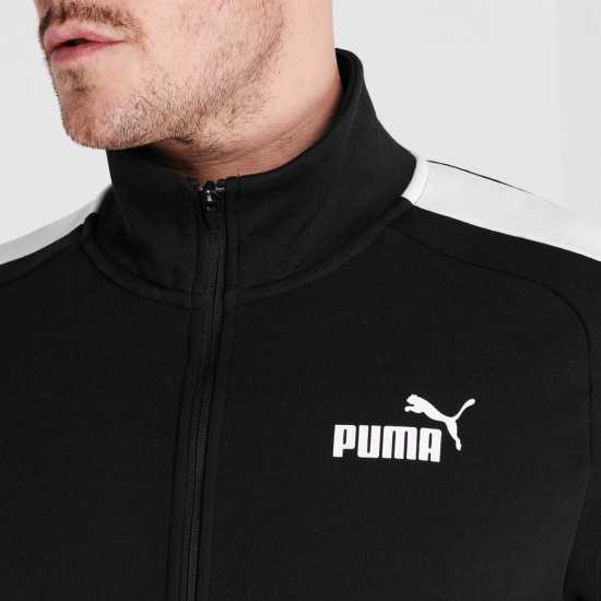 Puma Мъжки Спортен Екип Clean Fleece Tracksuit Mens Black/White - Мъжки спортни екипи в две части