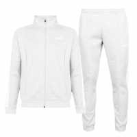 Puma Мъжки Спортен Екип Clean Fleece Tracksuit Mens Castlerock/Wht Мъжки спортни екипи в две части