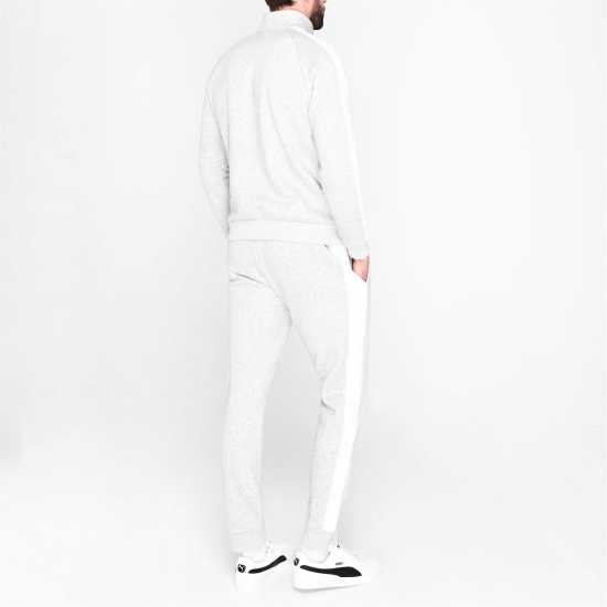 Puma Мъжки Спортен Екип Clean Fleece Tracksuit Mens Castlerock/Wht Мъжки спортни екипи в две части