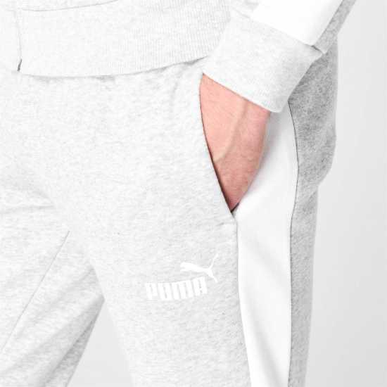 Puma Мъжки Спортен Екип Clean Fleece Tracksuit Mens Castlerock/Wht Мъжки спортни екипи в две части