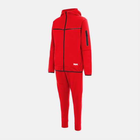 Lonsdale Мъжки Спортен Екип Track Suit Mens Red Lonsdale Мъжки Спортен Екип Track Suit Mens Red