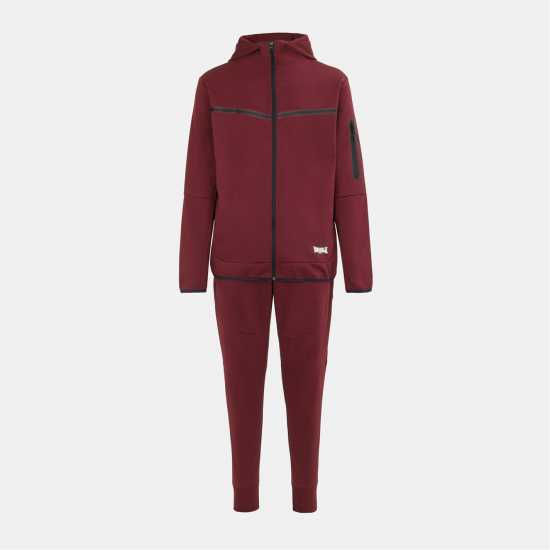 Lonsdale Мъжки Спортен Екип Track Suit Mens Burgundy Lonsdale Мъжки Спортен Екип Track Suit Mens Burgundy