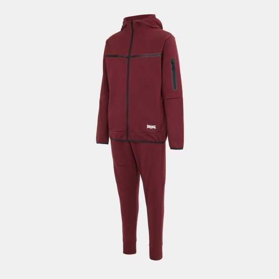 Lonsdale Мъжки Спортен Екип Track Suit Mens Burgundy Lonsdale Мъжки Спортен Екип Track Suit Mens Burgundy