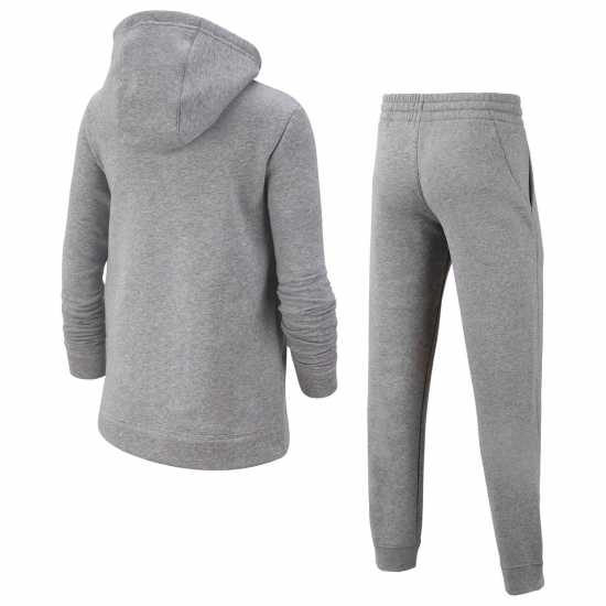 Nike Fleece Tracksuit Junior Boys Сиво/Бяло Детски спортни екипи