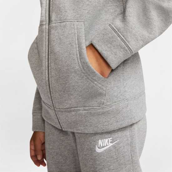 Nike Fleece Tracksuit Junior Boys Сиво/Бяло Детски спортни екипи